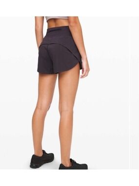 Women's Lululemon Speed Up Athletic Shorts, black, size 4 Tall